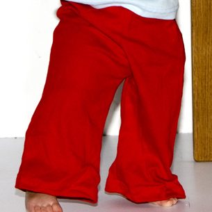 Infant Baby Rib Karate Pant red american apparel