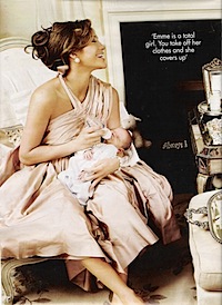 JLo using Dr Brown's Feeding system in OK Magazine with Emme