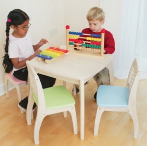junior wooden table and 4 chair set