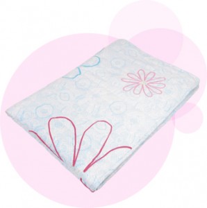 rice turquoise blanket with flower detail