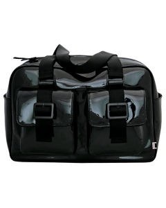  OiOi black patent carry all changing bag 