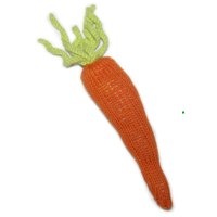 knitted carrot rattle by lark