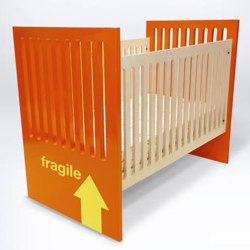 orange Alex Crib by duc duc NYC