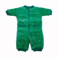 Ej Sikke Lej Green Striped Velour Padded Baby All in One