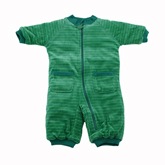 Ej Sikke Lej Green Striped Velour Padded Baby All in One