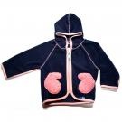 Molo blue fleece with pink knit hand pockets