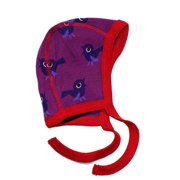 ej sikke lej purple baby hat with bird print 