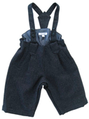 Indigo woollen dungarees by Tzawa
