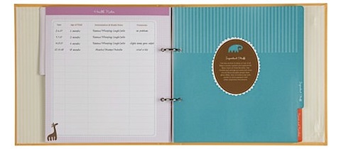 inside the all about baby journal