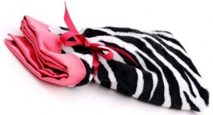 Swankie Blankie Zebra Hot Pink Satin