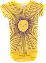 Yellow Smiling Sun print short sleeved body by Mini Rodini