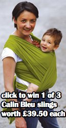 click to win 1 of 3 calin bleu slings worth Â£39.50 each