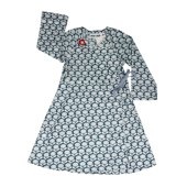 Kik Kid Woven Silver Flower Cotton Wrap Dress