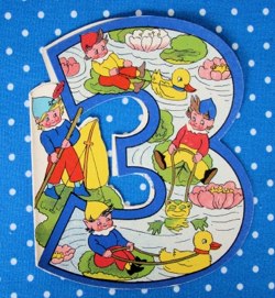 three today elves vintage card