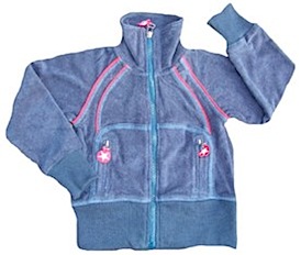 Kik*Kid - blue terry zip up jacket