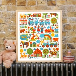 Vintage Wallpaper-Poster farm by bygraziela