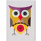 Owl Recycled Greeting Card