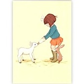 Belle and Boo Lambie - Blank Greeting Card