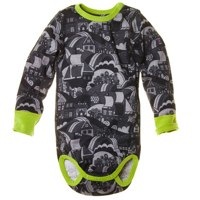 po.p bodysuit in grey, black, and acid green