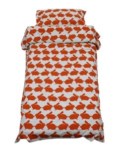 Kissing rabbits single bedding set 