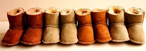 lambskin and calfskin booties by babies in sheeps clothing
