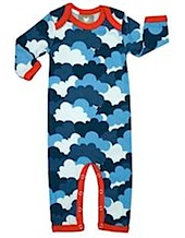 Cloud Print Long Leg Bodysuit by Green Cotton