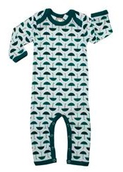 Teal Umbrella Long Leg Bodysuit by Green Cotton