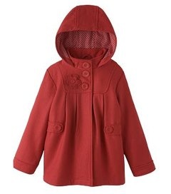 John Lewis Girl Hooded Swing Coat, Red