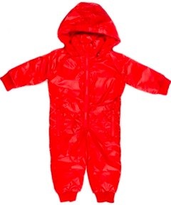 Shiny red snowsuit by Mini Rodini