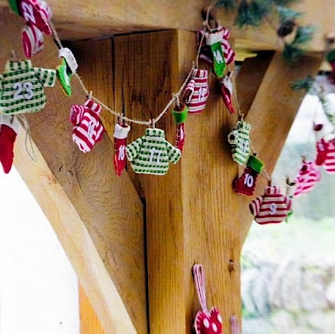 Knitted Advent Garland