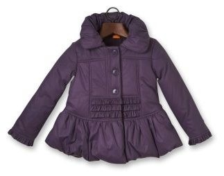 Girl's Vintage Puffball Coat in Purple