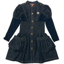 No Added Sugar Dada Denim Dress With Smocking Detail