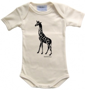  Organic africa giraffe natural baby bodysuit