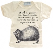 Organic hugh's hedgehog baby t-shirt