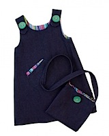 Little-Fish Pinafore Dress & Handbag - Gypsy Stripe