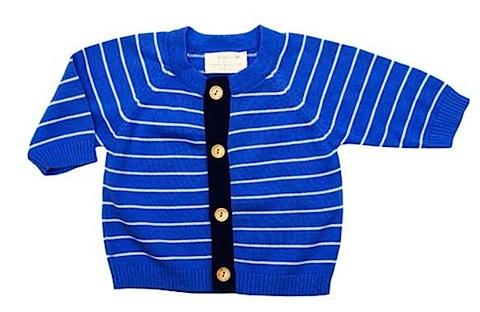 Blue Cotton Knit Cardigan by Green Cotton