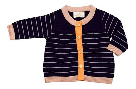 Purple Cotton Knit Cardigan by Green Cotton