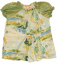 Liberty Print Blouse Greens by Honeychild NEW!