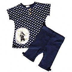 Dotty Bear Set |Top+Trousers|Navy