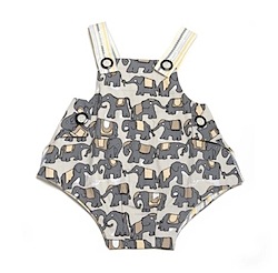 Right Bank Babies Boys Reversible Romper: Elephant