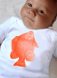 orange fish tee by thornback and peel