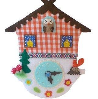 Orange Felt Cuckoo Clock, Cuckoo Nest,