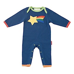 TOBY TIGER Organic Applique Sleepsuit with Shooting Star