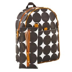 Chocolate Dot Backpack and Pencil Case by DwellStudio