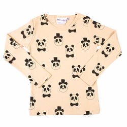 Black Panda Long Sleeve Top by Mini Rodini 
