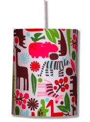 red funky zoo lampshade