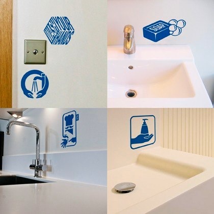 wash your hands reminder stickers
