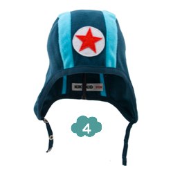 Kik Kid blue stripe speedy button fleece hat