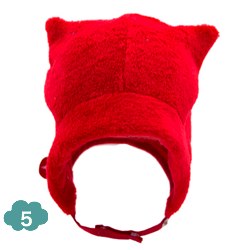 Kik Kid red teddy fur baby hat