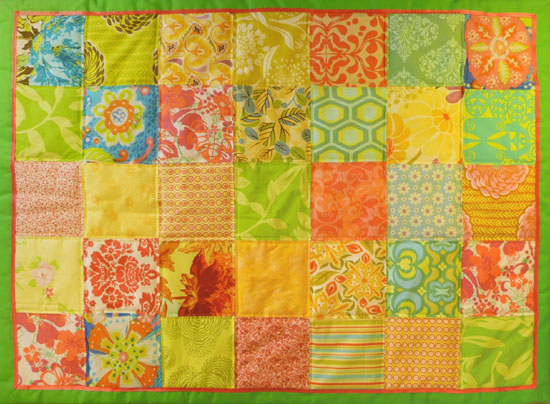 Lemon Pink cot quilt
